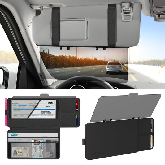 Extensor de visera solar para automóvil con soporte de regis