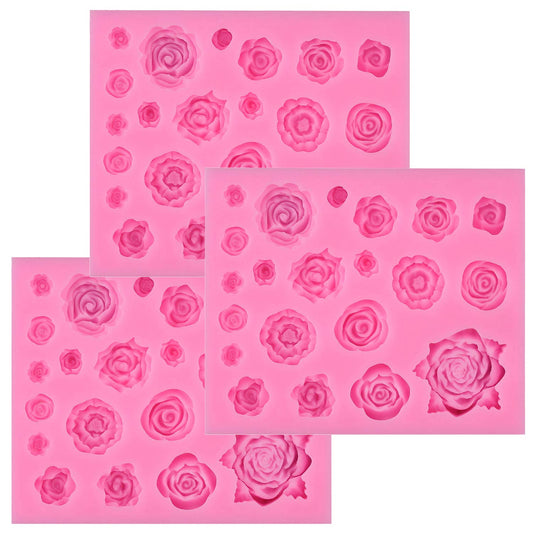 Tosnail Paquete de 3 moldes de silicona para fondant de 21 c