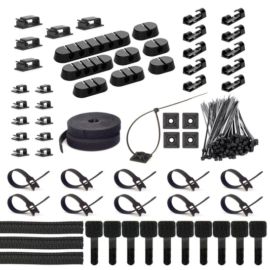 ZIIYAN Kit de organización de cables de 163 piezas, 3 fundas