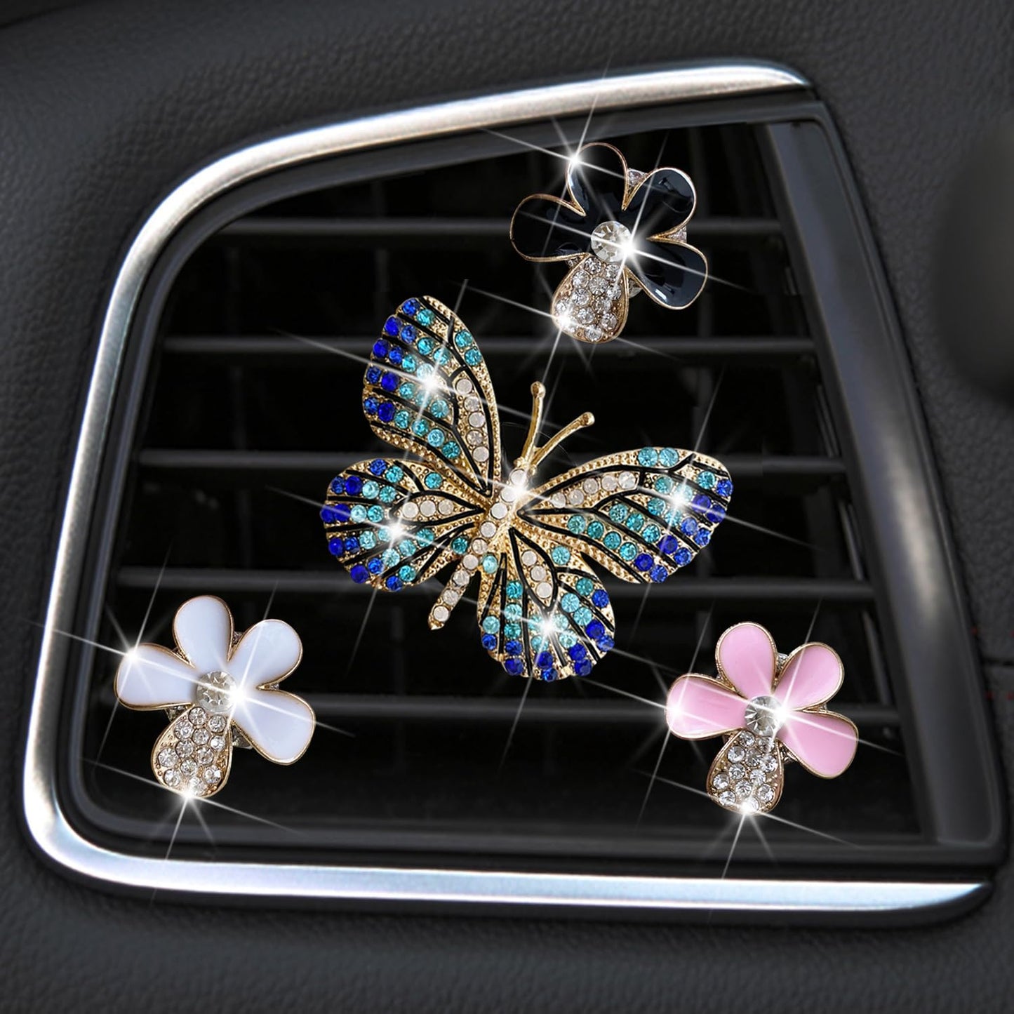 4 piezas de ambientadores de aire de automóvil de mariposa y