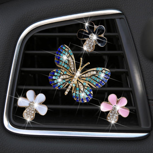 4 piezas de ambientadores de aire de automóvil de mariposa y