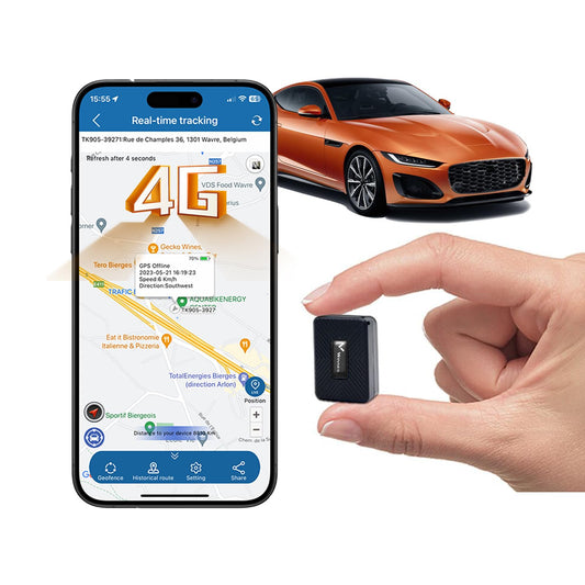 Mini rastreador GPS para vehículos sin suscripción 4G LTE co