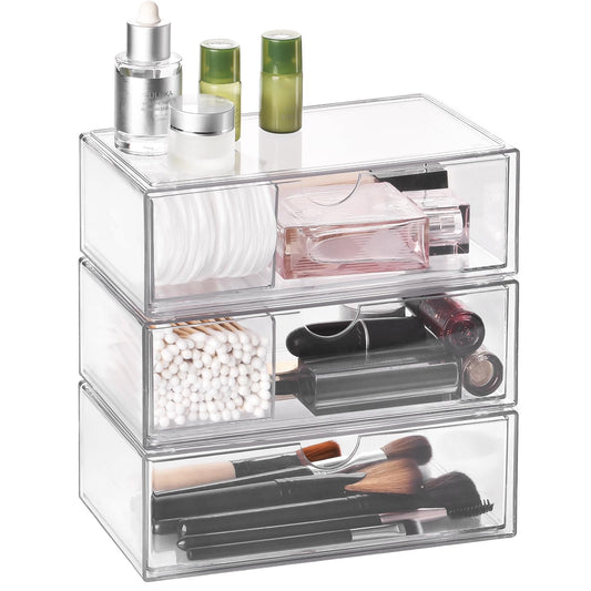 Qtip - Estuche organizador de maquillaje de acrílico de 3 ca
