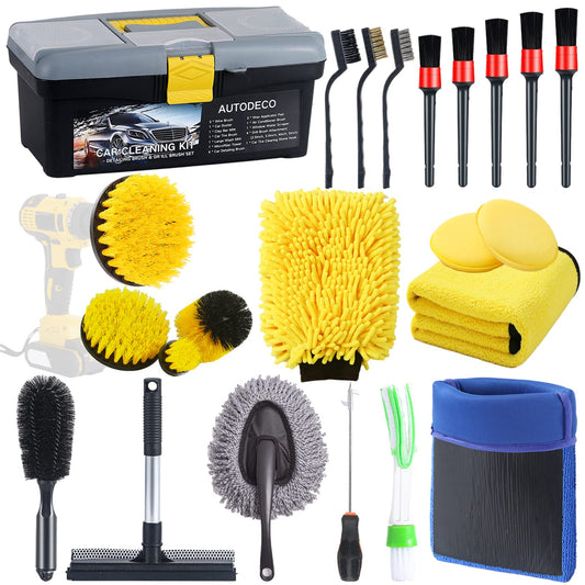 AUTODECO Kit de 23 piezas de detalles de automóvil, guante d