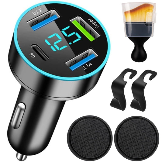 Cargador de coche de 72 W de carga súper rápida con USB PD&Q