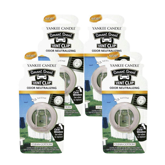 Yankee Candles - Ambientador para auto, 4 unidades, Clean Co