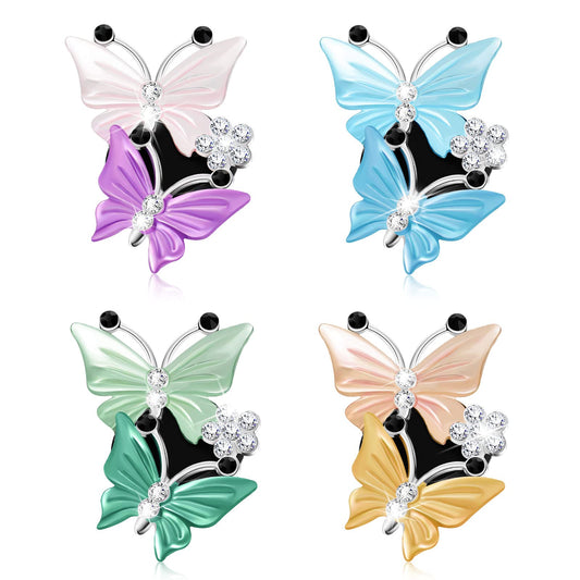 Frienda 4 piezas de difusor de mariposa para automóvil, clip