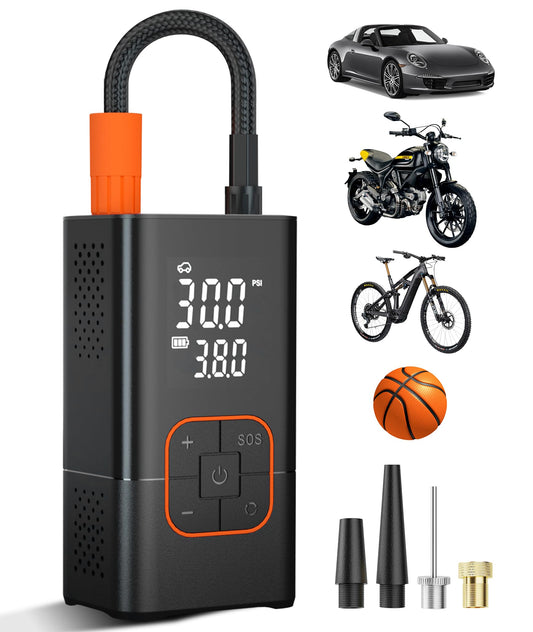 Tire Inflator Portable Air Compressor-150PSI Bike Pump, Port