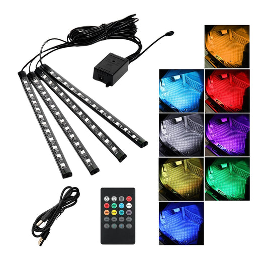 Luces interiores LED para automóvil, RGB 48 LED automotriz t
