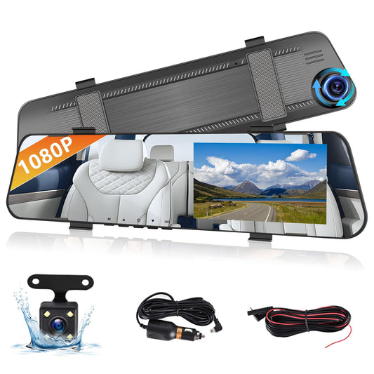 Podofo Cámara de espejo retrovisor de 4.5 pulgadas, cámara d