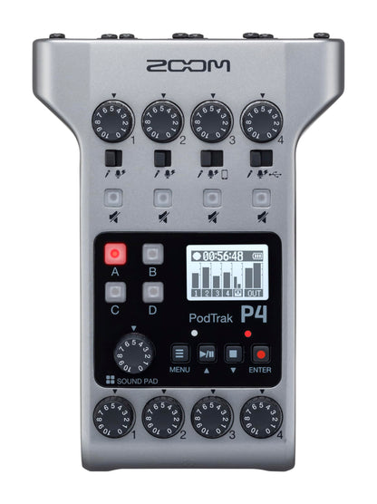 Zoom PodTrak P4 - Grabadora de podcasts, alimentada por bate