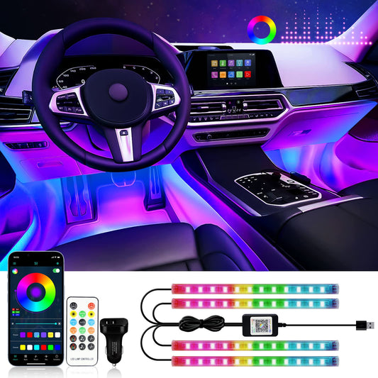 Tira de luces RGB para interior de automóvil con control int