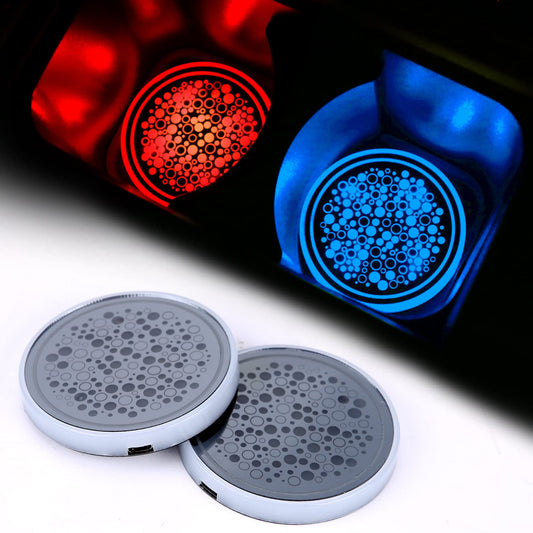 ACODABLEM Paquete de 2 luces LED portavasos, posavasos para