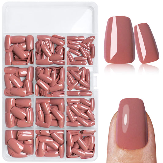 LuckForever 360 uñas postizas a presión tipo ataúd medianas