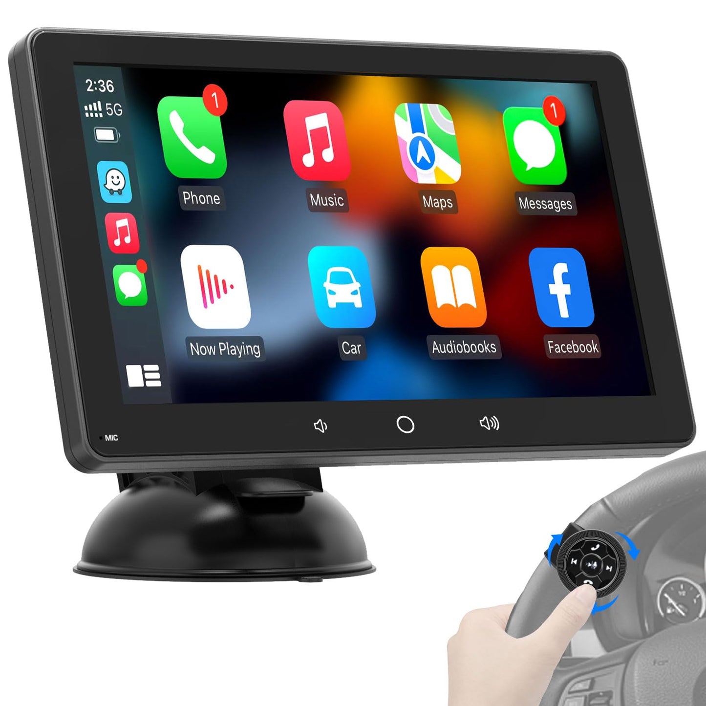 Apple CarPlay Android Auto: Portátil de 7 pulgadas QLED Pant