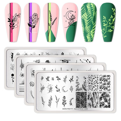 BORN PRETTY Plantillas de estampación de arte de uñas placas