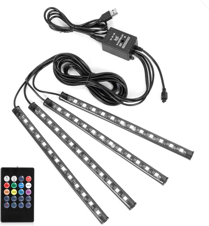 Tira de luces LED para automóvil, 4 unidades de 48 luces LED