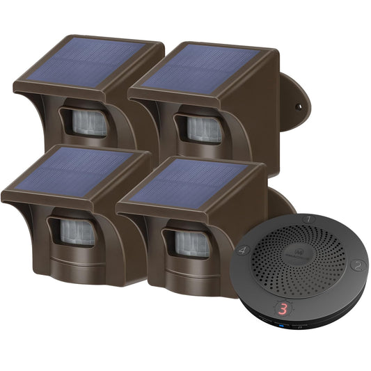 eMACROS Alarma de entrada inalámbrica solar de largo alcance