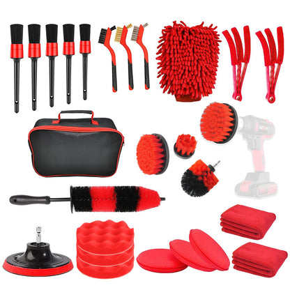 Kit de 26 piezas de detallado de automóvil, cepillos para de