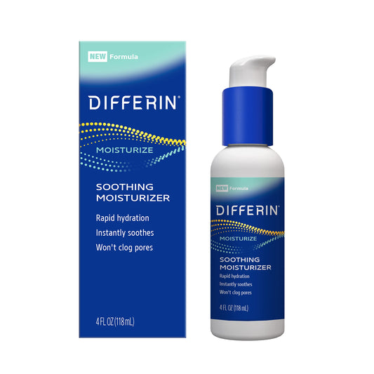 Differin Hidratante facial, loción calmante para rostro y cu