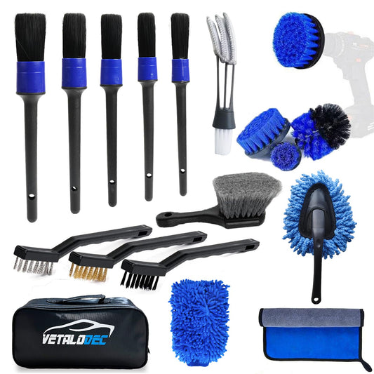 Kit de limpieza de coche de 18 piezas, kit de detalles inter