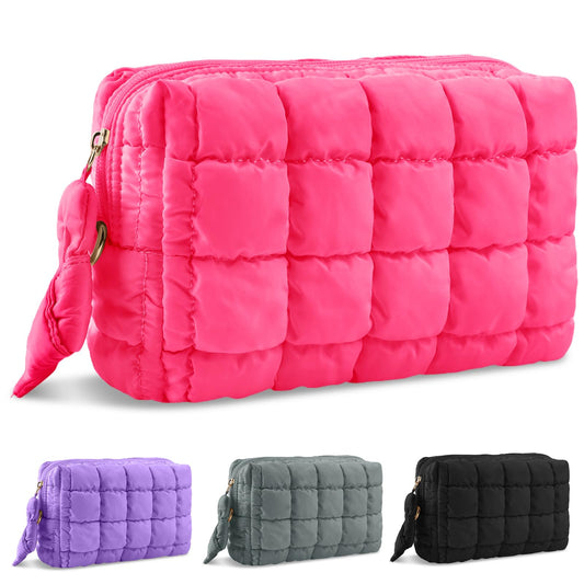 Bolsa de maquillaje acolchada acolchada para cosméticos, bol