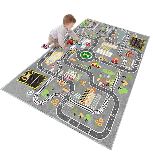 Alfombra de juego para niños para autos de juguete, alfombra