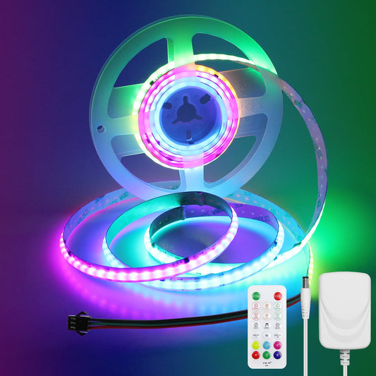 Aclorol Tira de luz LED RGB inteligente IC COB de 6.56 pies,