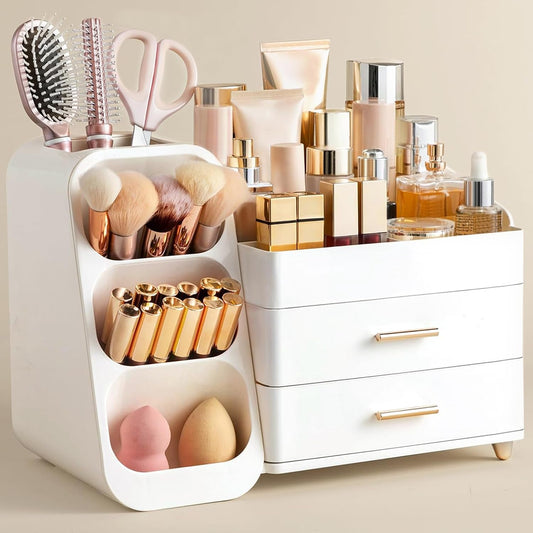HBlife Organizador de maquillaje con soporte para brochas pa