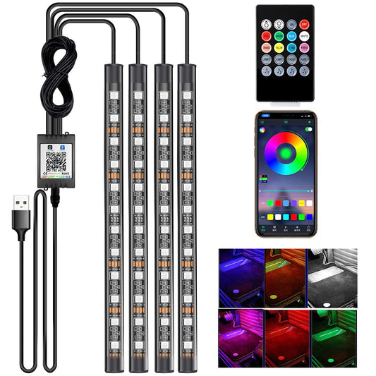 Tira de luces LED RGB 5050 4X 12-SMD Bar colorido brillante