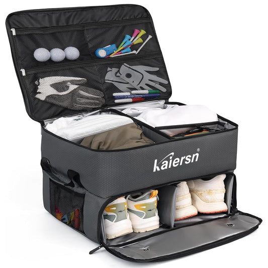 2 Layer Golf Trunk Organizer, Waterproof Car Golf Locker wit