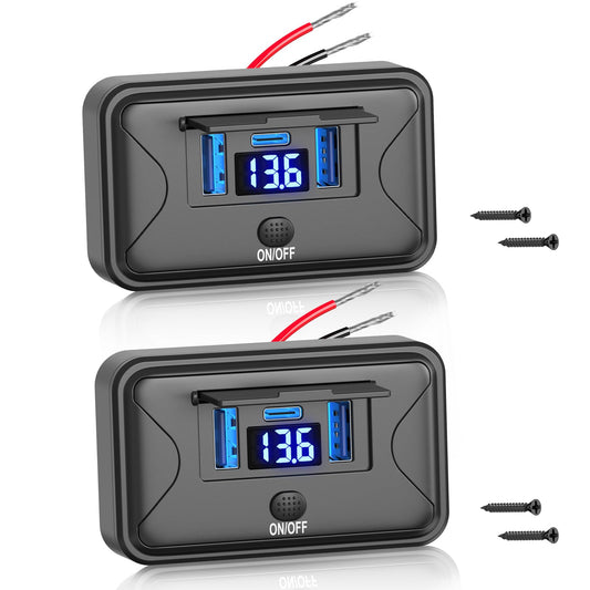 Qidoe - Panel de salida USB de 72 W y 12 V, cargador rápido