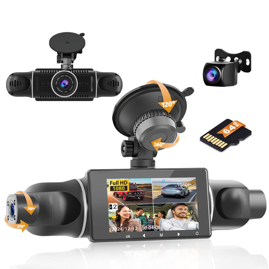 Hikity 360 grados frontal e interior, tarjeta 64G, cámara de