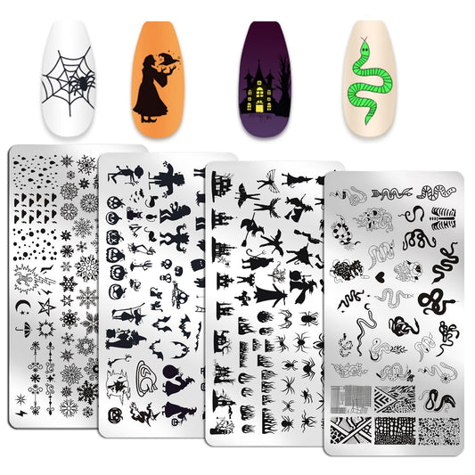 WOKOTO Juego de 6 placas de sello de arte de uñas Holloween