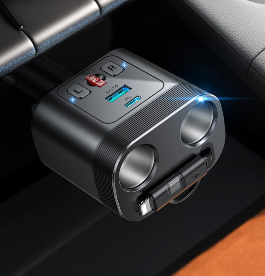 JOYROOM Adaptador de encendedor de cigarrillos de coche 5 en