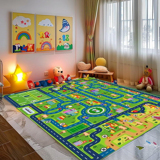 Alfombra de juego para automóvil, alfombra de carretera para