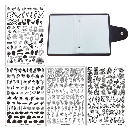 4PCS Nail Art Stamp Placas con XL11-14 Estampación de Placas