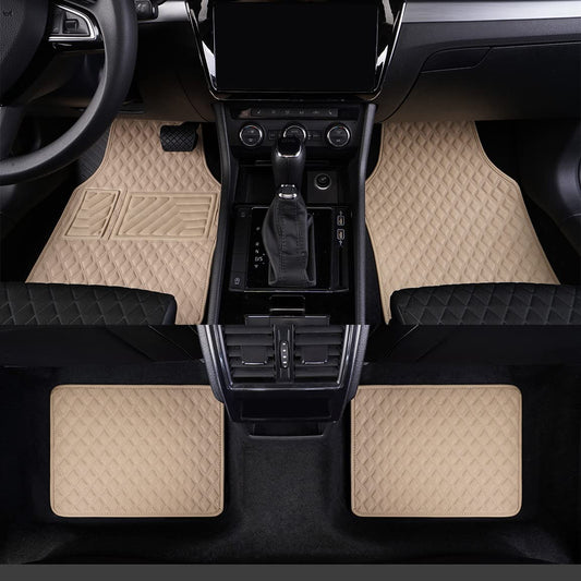 Alfombrillas para automóvil, diseño de diamante, de piel sin