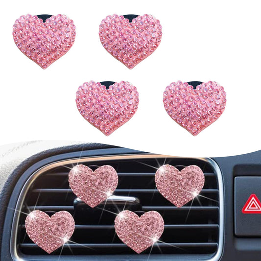 4 clips de ventilación de aire con forma de corazón, difusor