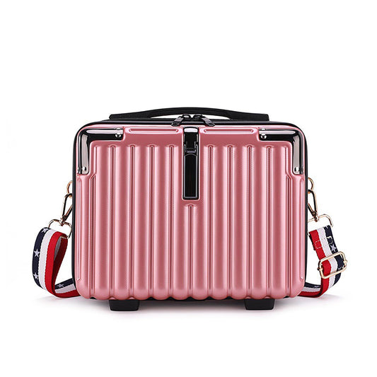 Mini maleta rígida bolsa de maquillaje de viaje, estuche de