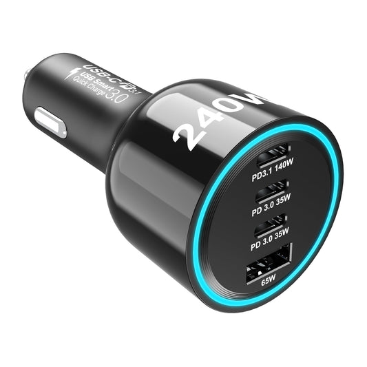 URVNS Cargador de coche USB C de 240 W, carga súper rápida d