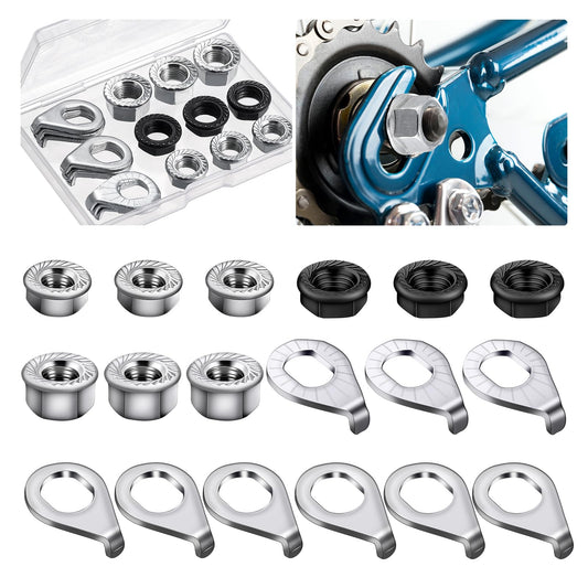 Zacro 18pcs Bike Wheel Axle Nut and Bicycle Hub Safety Washe