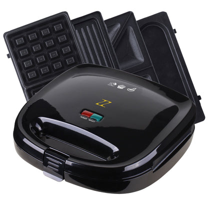 ZZ S6141A-B sandwichera 4 en 1 para desayuno, waffle, omelet