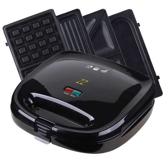 ZZ S6141A-B sandwichera 4 en 1 para desayuno, waffle, omelet