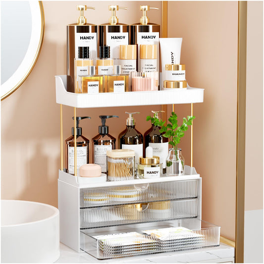 Organizador de maquillaje, organizador de encimera de baño d