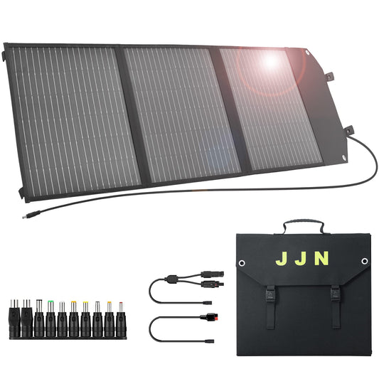 JJN Panel solar portátil de 18 V 100 W, paneles solares pleg