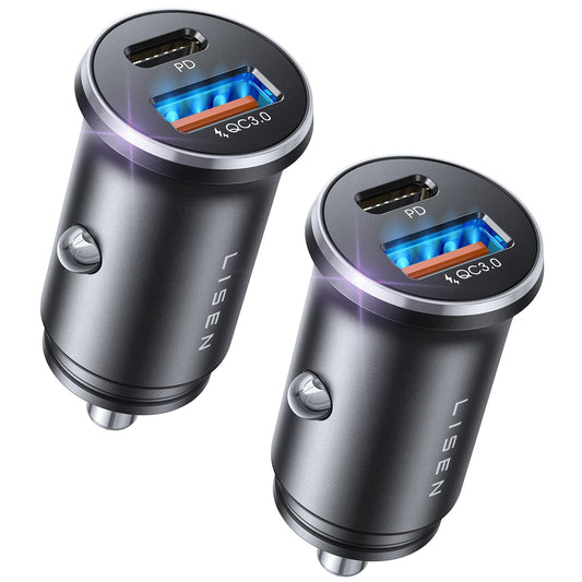 LISEN Cargador de teléfono de coche de 54 W USB C, adaptador