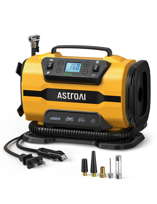AstroAI - Compresor aire portátil, inflar neumáticos,150 PSI