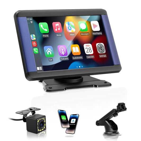 Pantalla Carplay portátil para automóvil, estéreo inalámbric