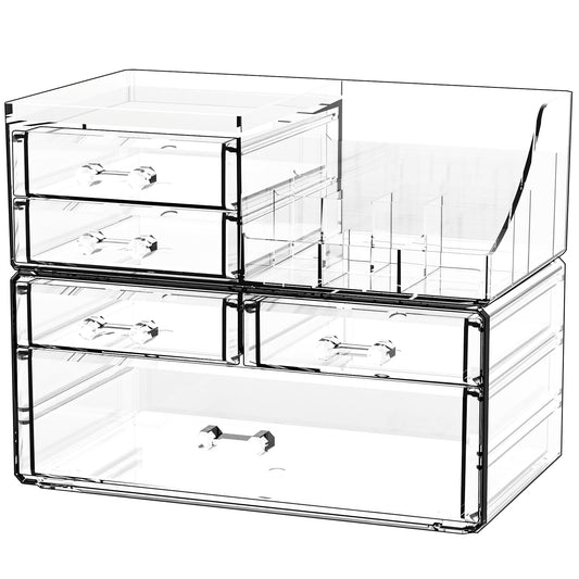 Cq acrylic Organizadores de maquillaje transparentes y almac